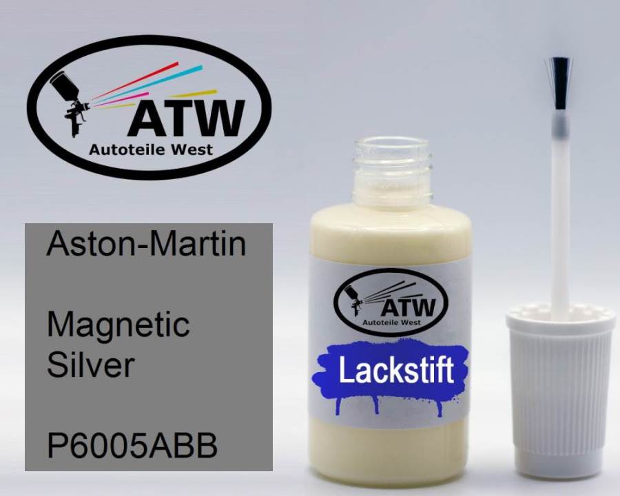 Aston-Martin, Magnetic Silver, P6005ABB: 20ml Lackstift, von ATW Autoteile West.